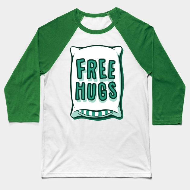 Free Hugs Baseball T-Shirt by kascreativity